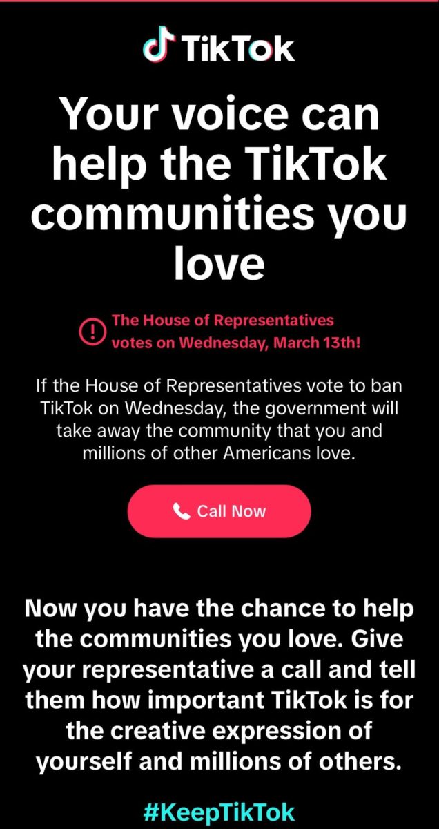 Tik Tok's message to it's community about the ban